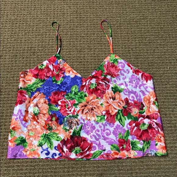 Victoria’s Secret Gold Label Floral Cami Top Adjustable Spaghetti Straps Size M - Picture 5 of 12